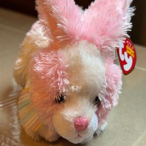 TY Pink and White Plush Bunny